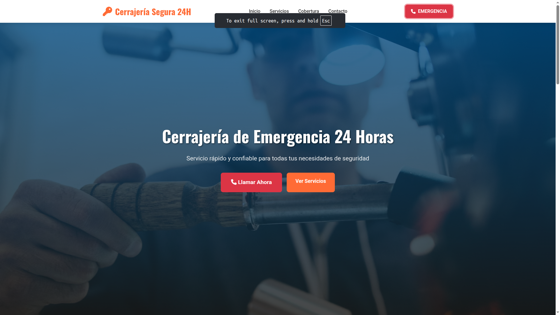 Ejemplo de web para cerrajería